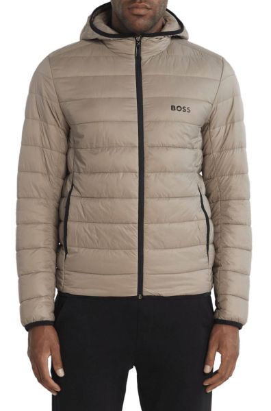 Men's jacket BOSS Water-Repellent Puffer Jacket With Branded Trims - light/pastel green