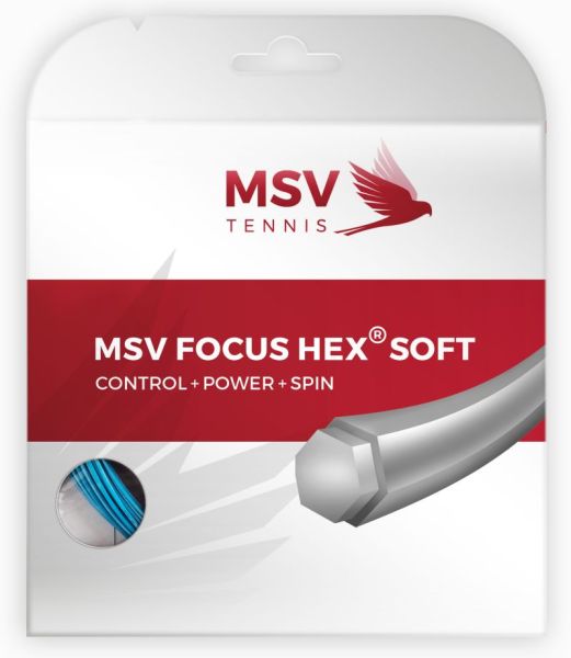 Cordes de tennis MSV Focus Hex Soft (12 m) - sky blue