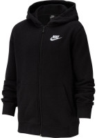 Dječački sportski pulover Nike NSW Hoodie FZ Club B - black/black/white