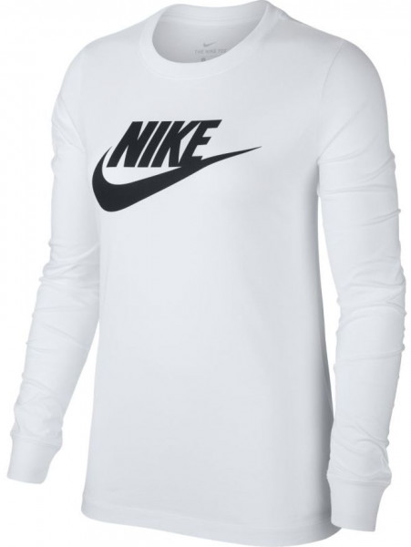Ženska majica dugih rukava Nike Swoosh Essential LS Icon Ftr - white/black