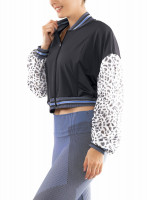 Dámská tenisová mikina Lucky in Love On The Prowl Prowl Cropped Bomber Jacket Women - charcoal Dámská tenisová mikina Lucky in Love On The Prowl Prowl Cropped Bomber Jacket Women - charcoal