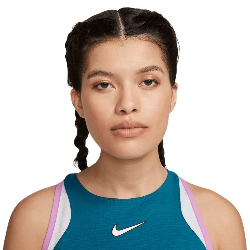 Women's dress Nike Court Dri-Fit Slam Dress - green abyss/football  grey/white