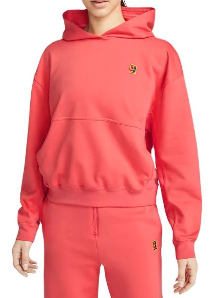 Damen Tennissweatshirt Nike Court Fleece Tennis Hoodie - sea coral