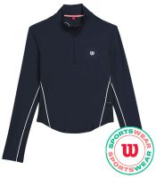 Damski t-shirt (dł. rękaw) Wilson Brentwood Half-Zip Longsleeve - Niebieski