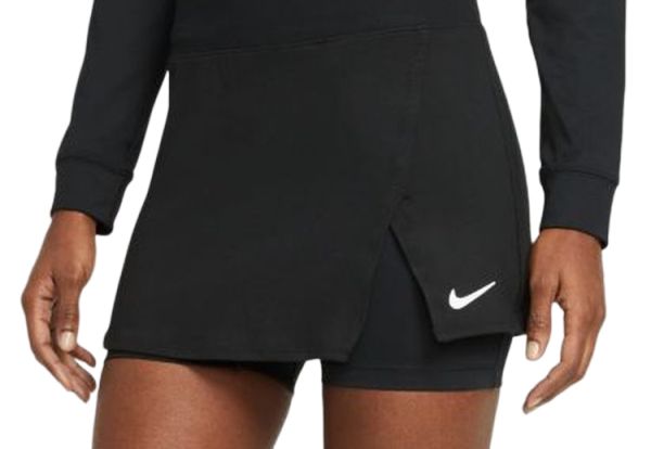 Damen Tennisrock Nike Court Dri-Fit Victory Skirt Plus Line - Schwarz, Weiß