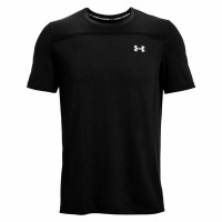Herren Tennis-T-Shirt Under Armour Men's UA Seamless Short Sleeve - black/mod gray