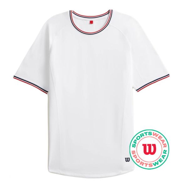 Herren Tennis-T-Shirt Wilson Court Performance Crew T-Shirt - bright white