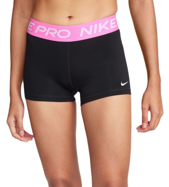 Damskie spodenki tenisowe Nike Pro 365 Short 3in - Biały, Czarny, Różowy