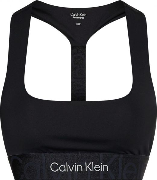 Women\'s bra Calvin Klein WO Medium Support Sports Bra - black beauty |  Tennis Zone | Tennis Shop