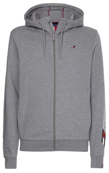 Herren Tennissweatshirt Tommy Hilfiger Essentials FZ Hoody - medium grey heather
