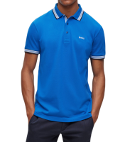 Polo marškinėliai vyrams BOSS x Matteo Cotton Polo Shirt With Contrast Logo Details - medium blue Polo marškinėliai vyrams BOSS x Matteo Cotton Polo Shirt With Contrast Logo Details - medium blue