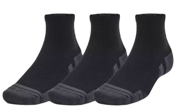 Chaussettes de tennis Under Armour Performance Tech Quarter Socks 3-Pack - black/jet gray