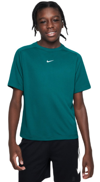 Maglietta per ragazzi Nike Dri-Fit Multi+ Training Top - Bianco, Turchese