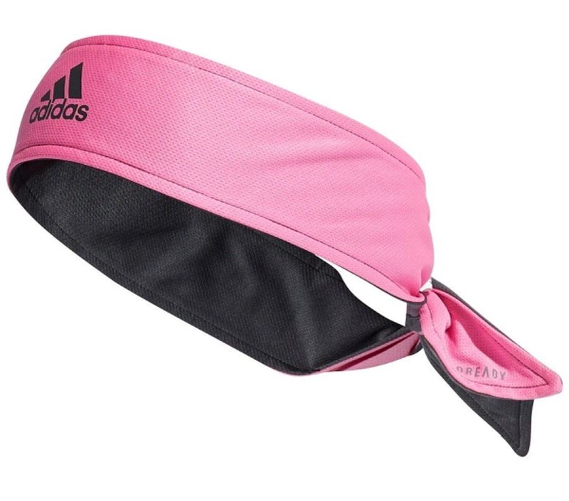 Adidas Tennis Two Color Aeroready Reversible Headband OSFM screaming pink grey Tennis Zone Tennis Shop