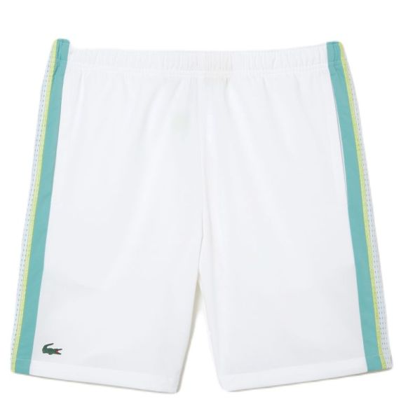  Lacoste Recycled Polyester Tennis Shorts - white/green/yellow