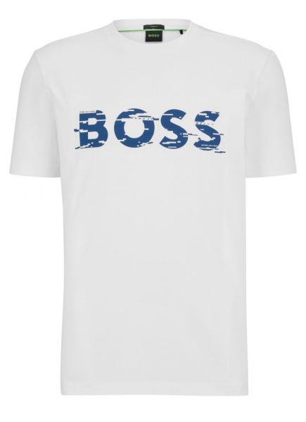 Męski T-Shirt BOSS x Matteo Berrettini Graphic Logo Print T-Shirt - white