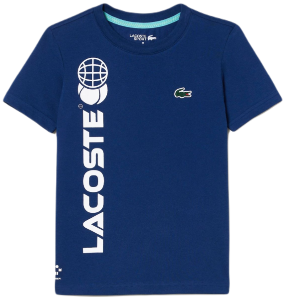 Тениска за момчета Lacoste Cotton Jersey Tennis T-Shirt - navy blue