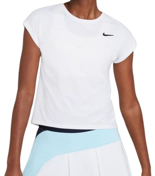 Marškinėliai moterims Nike Court Dri-Fit Victory Top SS Plus Line W - white/black