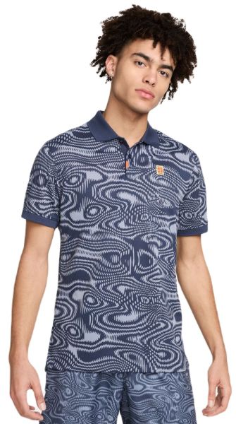 Men's Polo T-shirt Nike Polo Dri-Fit Heritage Printed - thunder blue/ashen slate