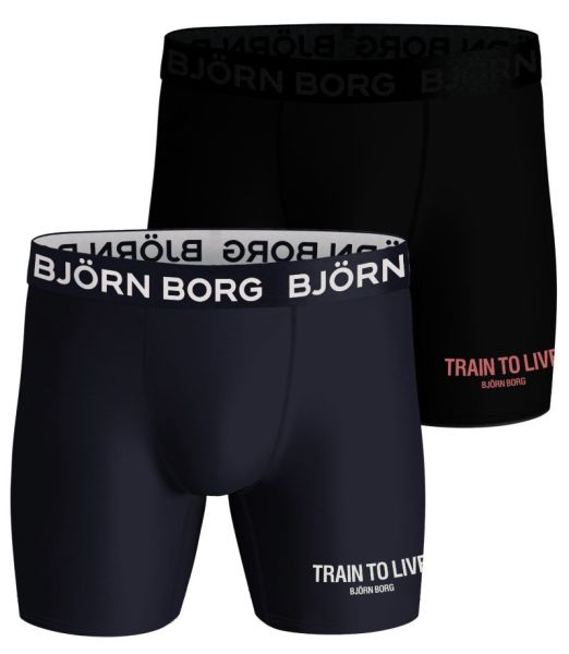 Bokserice Björn Borg Performance Boxer 2P - black/print
