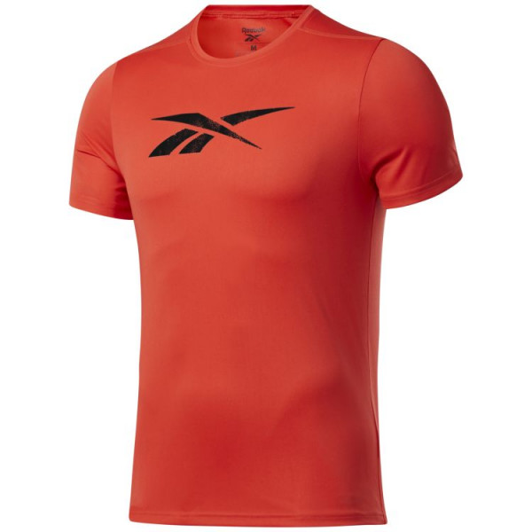  Reebok Workout Ready Poly Graphic Short Sleeve Tee M - dynamic red