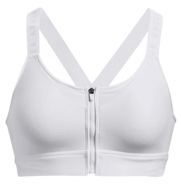 Women's bra Under Armour Infinity High Zip Sports Bra - white/halo gray