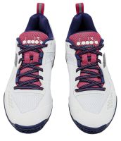 Teniso batai moterims Diadora Blushield Torneo 2 Clay - white/blue print/pink yarrow Teniso batai moterims Diadora Blushield Torneo 2 Clay - white/blue print/pink yarrow