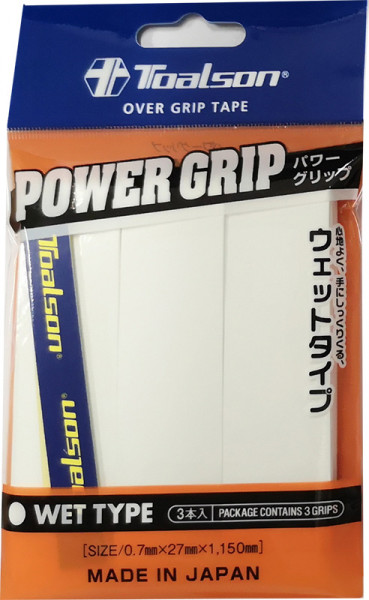 Owijki tenisowe Toalson Power Grip 3P - white