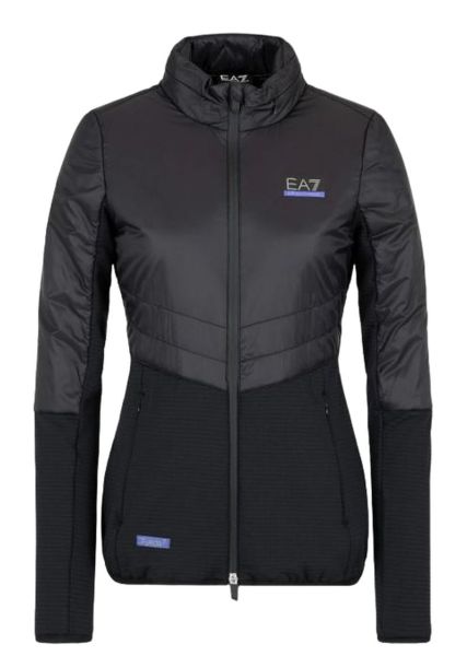 Ženska jakna za tenis EA7 Woman Jersey Bomber - Crni