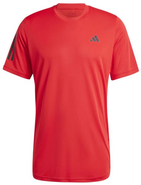 Herren Tennis-T-Shirt Adidas Club 3-Stripes Tennis - Rot