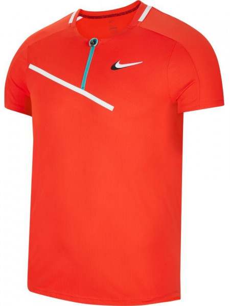 Męskie polo tenisowe Nike Spring Slam Ultimate Zip Polo M - habanero red/white