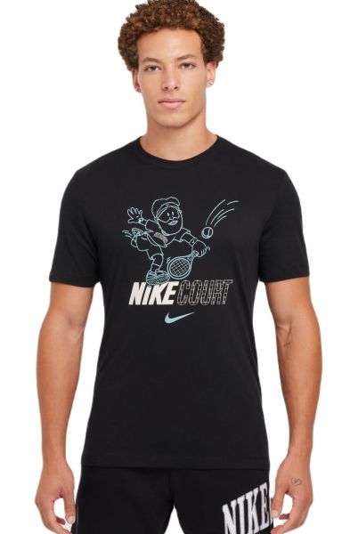 Herren Tennis-T-Shirt Nike Court Dri Fit - Schwarz