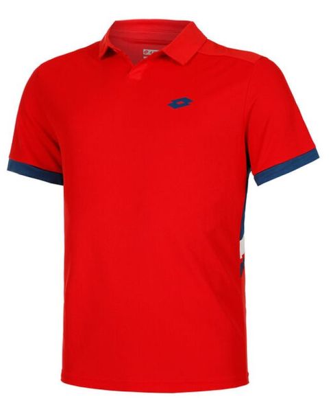 Мъжка тениска с якичка Lotto Squadra III Polo - flame red