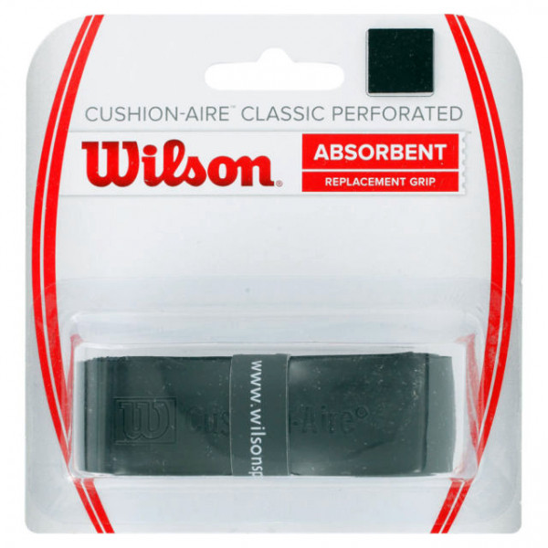 Tennis Basisgriffbänder Wilson Cushion-Aire Classic Perforated black 1P