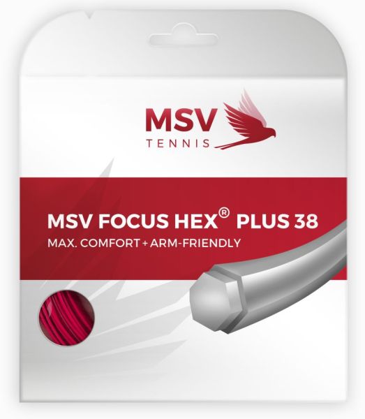 Tenisa stīgas MSV Focus Hex Plus 38 (12 m) - red