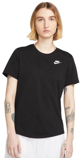 Marškinėliai moterims Nike Sportswear Club Essentials T-Shirt - Juodas