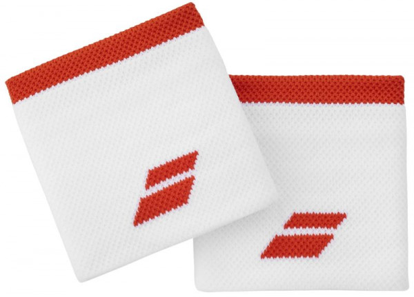 Handgelenk Frottee Babolat Logo Wristband - white/fiesta red
