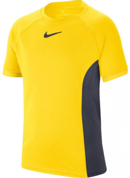  Nike Court Dry Top SS B - opti yellow/gridiron/gridiron