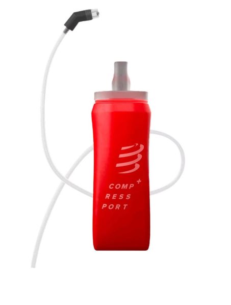 Water bottle Compressport ErgoFlask 500 ml + Tube - Red