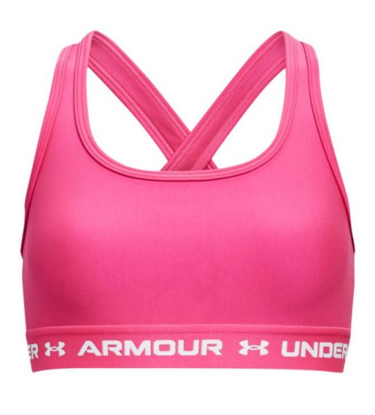  Under Armour Girls' Crossback Sports Bra - electro pink/white
