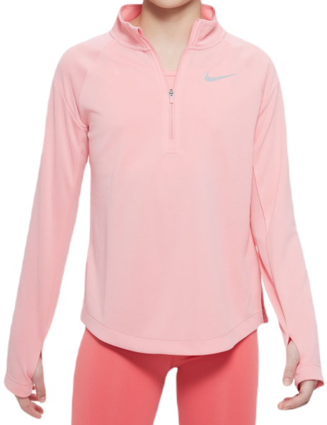 Тениска за момичета Nike Dri-Fit Long Sleeve Running Top - coral chalk/reflective silver