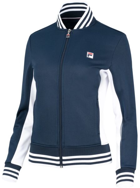 Damen Tennissweatshirt Fila Jacket Georgia - peacoat blue/white stripes