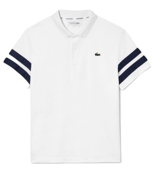 Polo de tenis para hombre Lacoste Ultra-Dry Colourblock Tennis Polo Shirt - white/navy blue