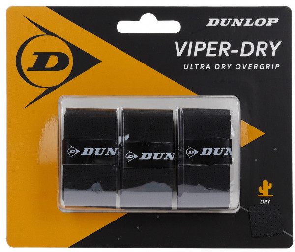 Grips de tennis Dunlop Viper-Dry 3P- black
