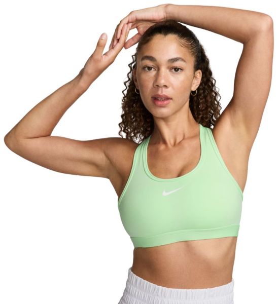 Dámske podprsenky Nike Swoosh Medium Support Non-Padded Sports Bra - vapor green/white