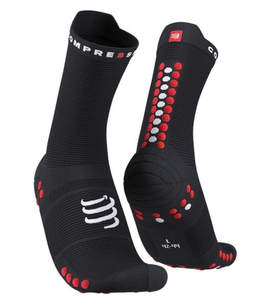 Tenisa zeķes Compressport Pro Racing Socks v4.0 Run High 1P - black/red
