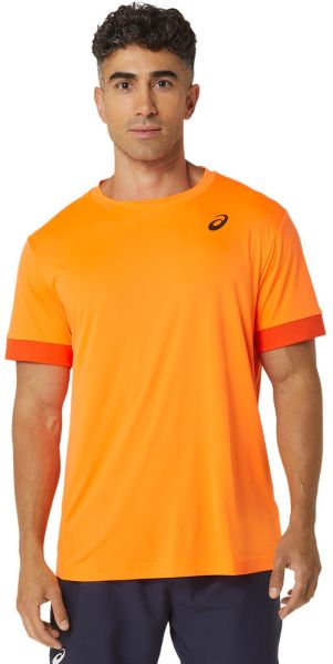 Teniso marškinėliai vyrams Asics Court Short Sleeve Top - shocking orange/koi