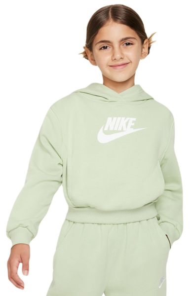 Dievčenské mikiny Nike Sportswear Club Fleece Crop Hoodie - honeydew/white