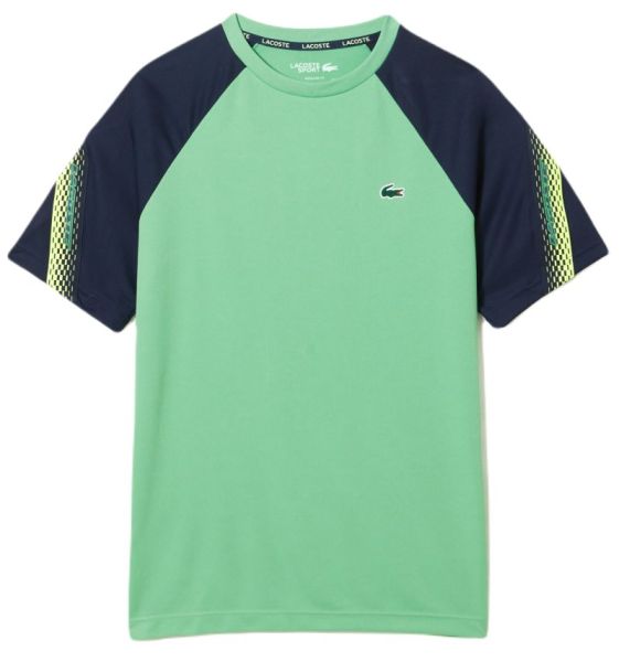 Lacoste SPORT Regular Fit Logo Stripe T-shirt - green/navy blue