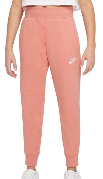 Spodnie dziewczęce Nike Sportswear Fleece Pant LBR G - light madder root/white